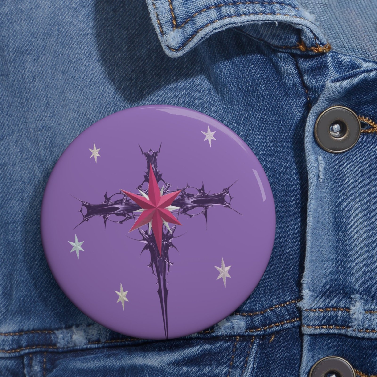 Sparkle Button Pin |Magic Fanart Accessory