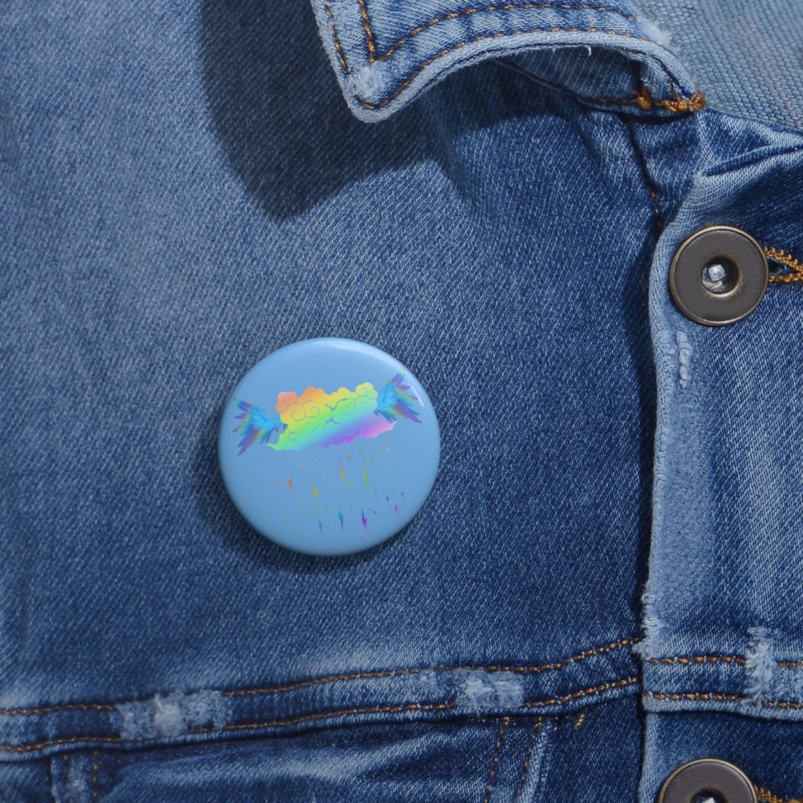 Rainboom Storm Cloud Button Pin | Fanart Accessory