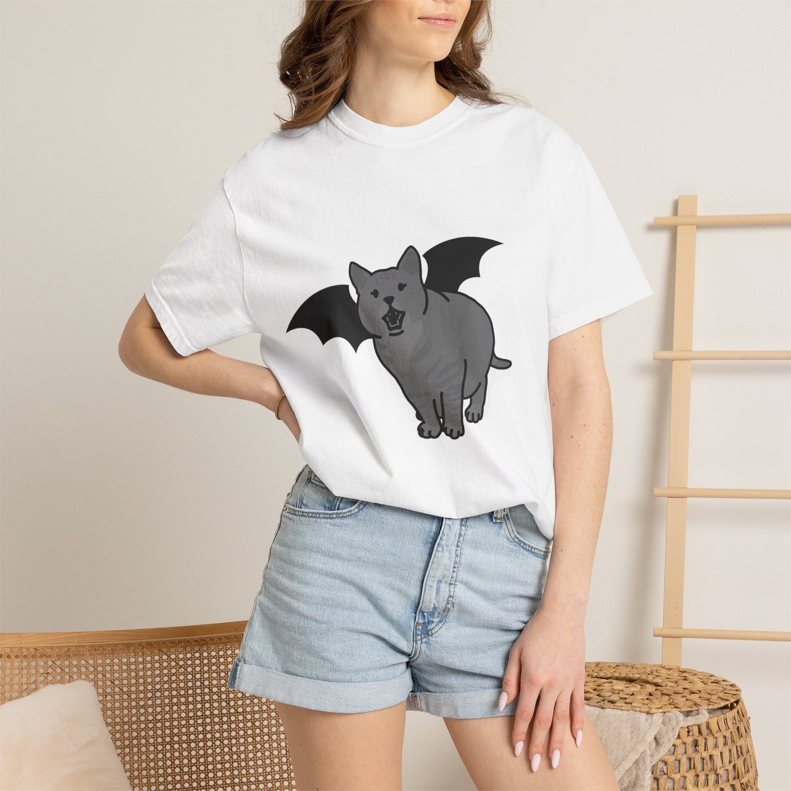 Bat Cat Unisex Tee | Gothic Alt Creature Graphic Tee