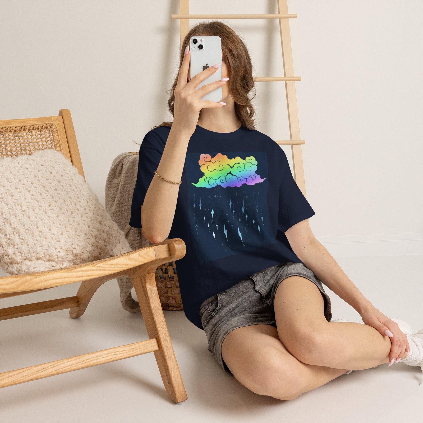 Rainbow Storm Unisex Tee | Alt Emo Colorful Graphic Tee