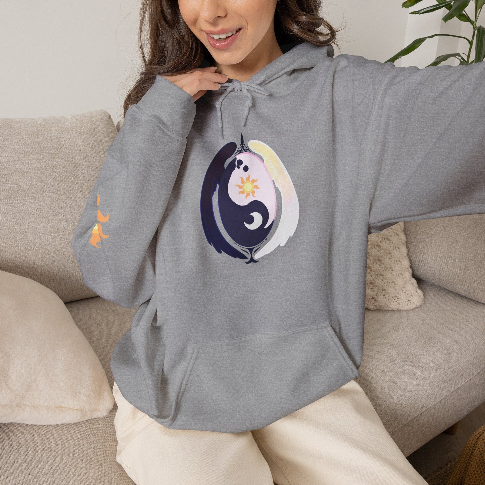 Lunar Celestial Alicorn Hoodie | Royal Sisters Alt Gothic Moon Sun Unisex Sweatshirt