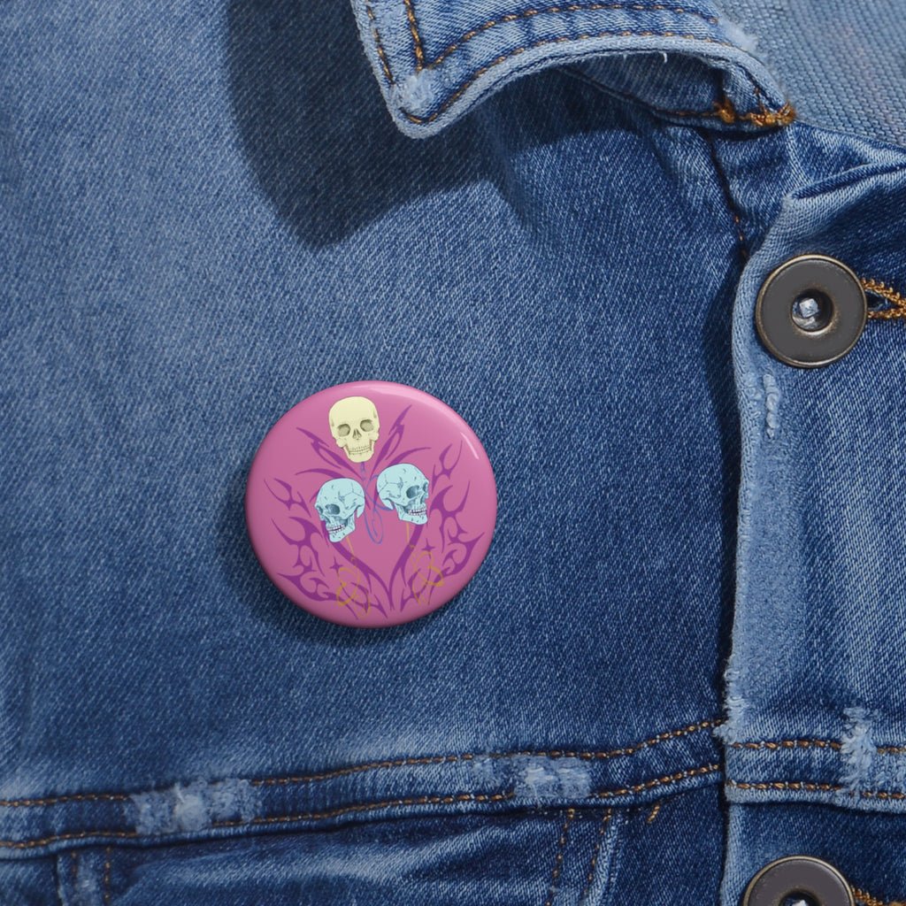 Balloon Skulls Button Pin | Laughter Emo Fanart Accessory
