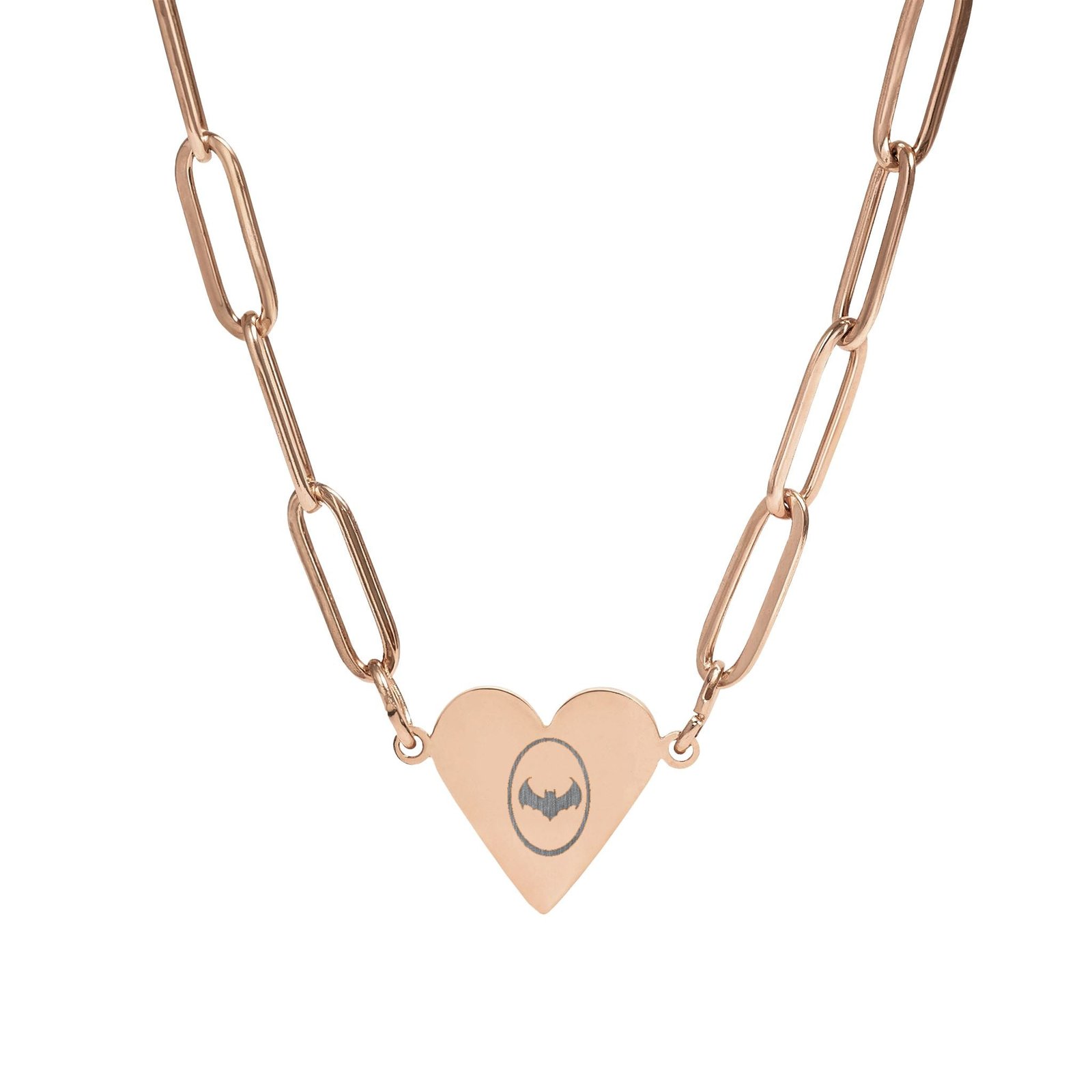 Bat Paperclip Heart Necklace | Gothic Alt Creature Jewelry