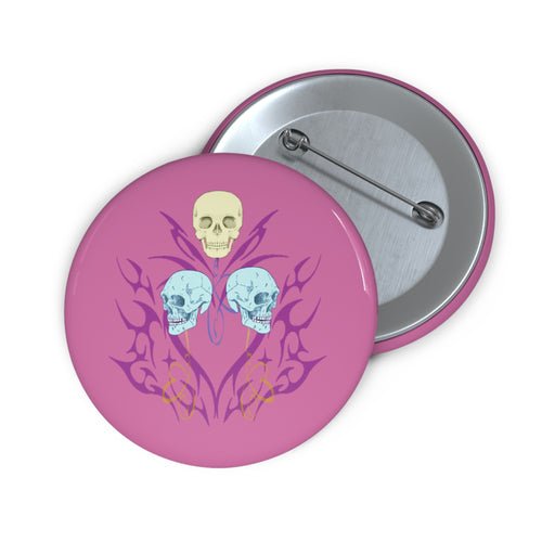 Balloon Skulls Button Pin | Laughter Emo Fanart Accessory