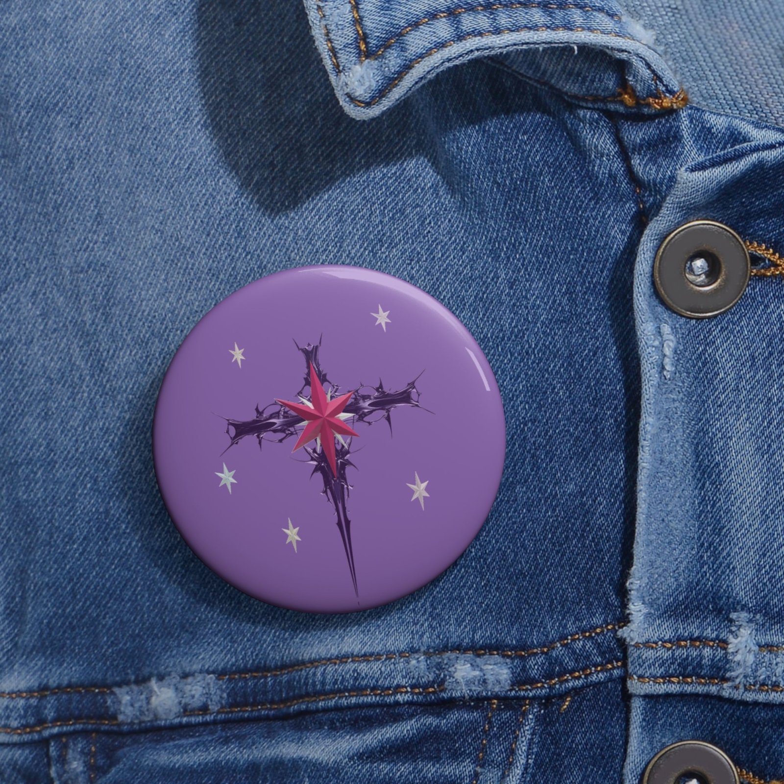 Sparkle Button Pin |Magic Fanart Accessory