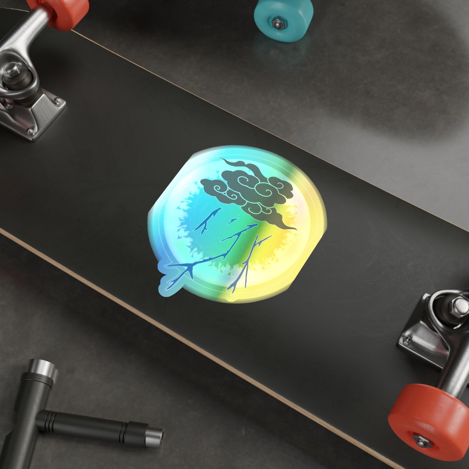 Rainbow Storm Cloud Holographic Sticker | Loyalty Decal