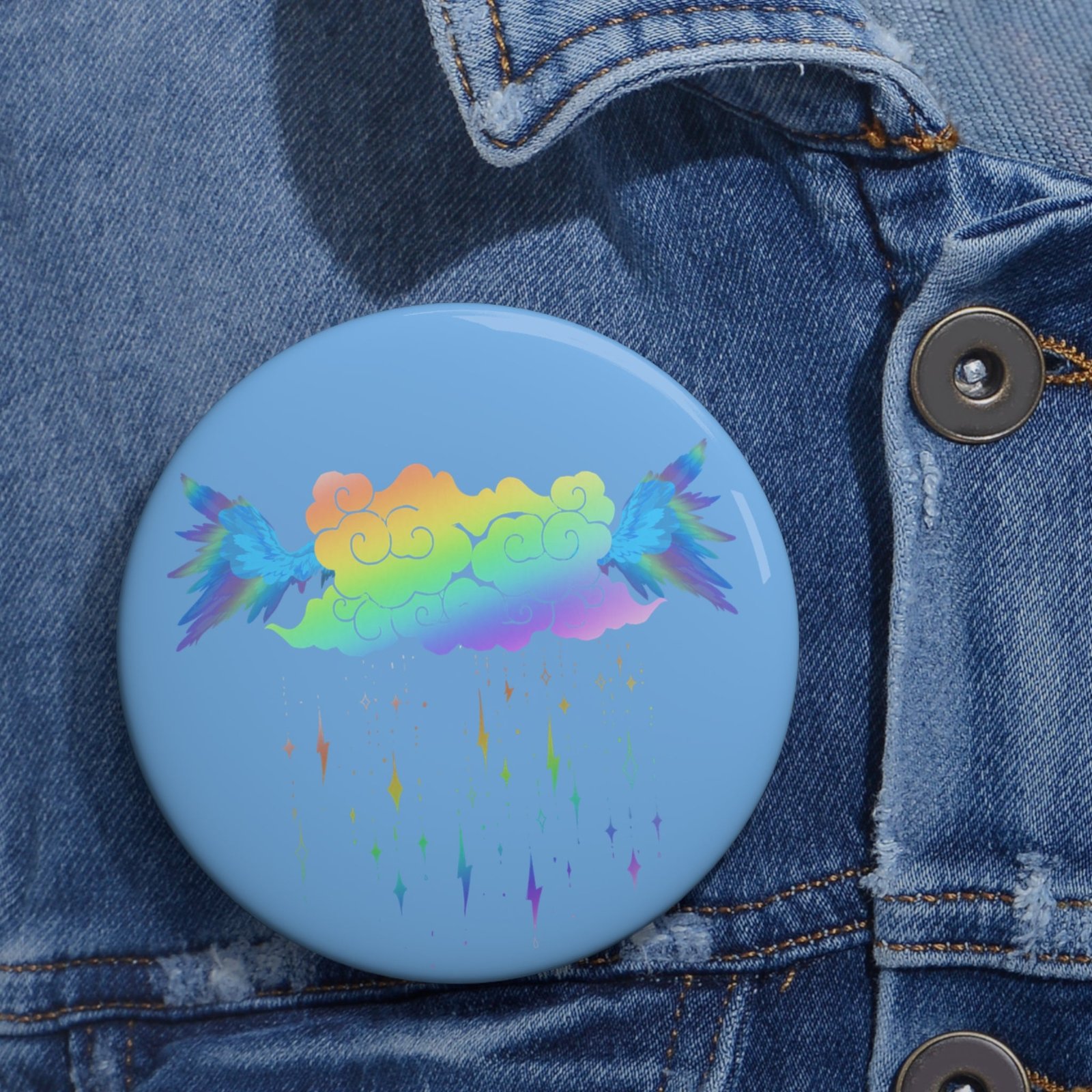 Rainboom Storm Cloud Button Pin | Fanart Accessory