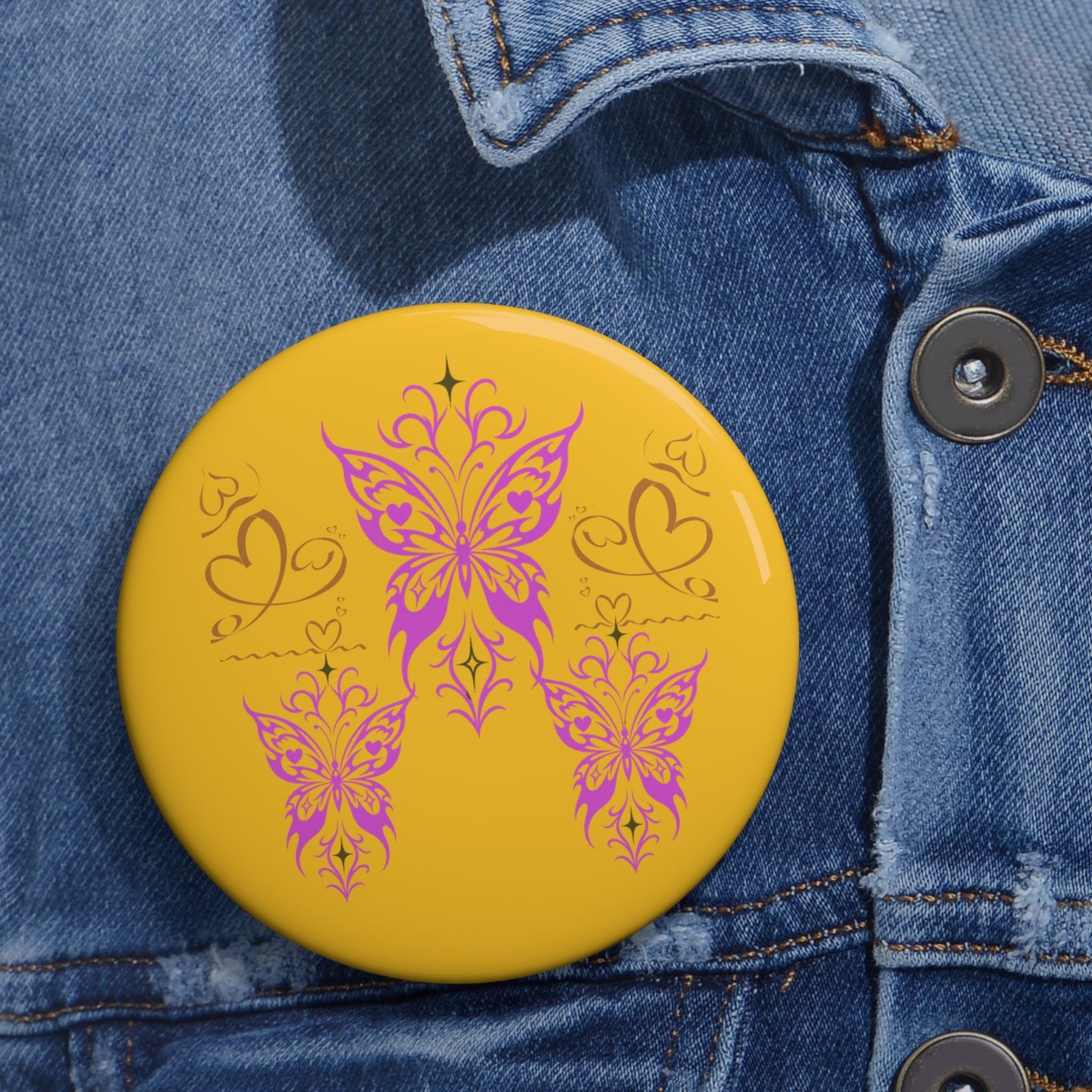 Butterfly Button Pin | Alt Fashion Kindness Fanart Pin
